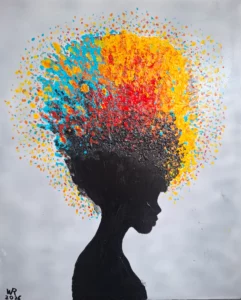 gedachtenexplosie een schilderij van Ward Reekmans uit Hasselt, Limburg, België