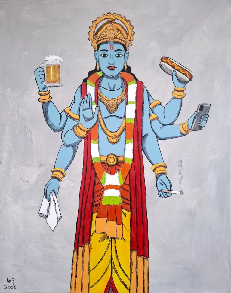Efficiënte god, een schilderij door Ward Reekmans uit Hasselt, Limburg, België